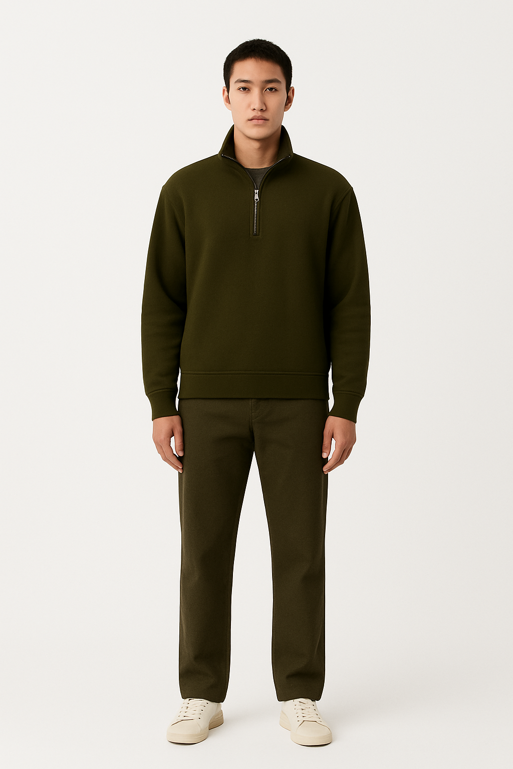 Olive zipper sweatshirt